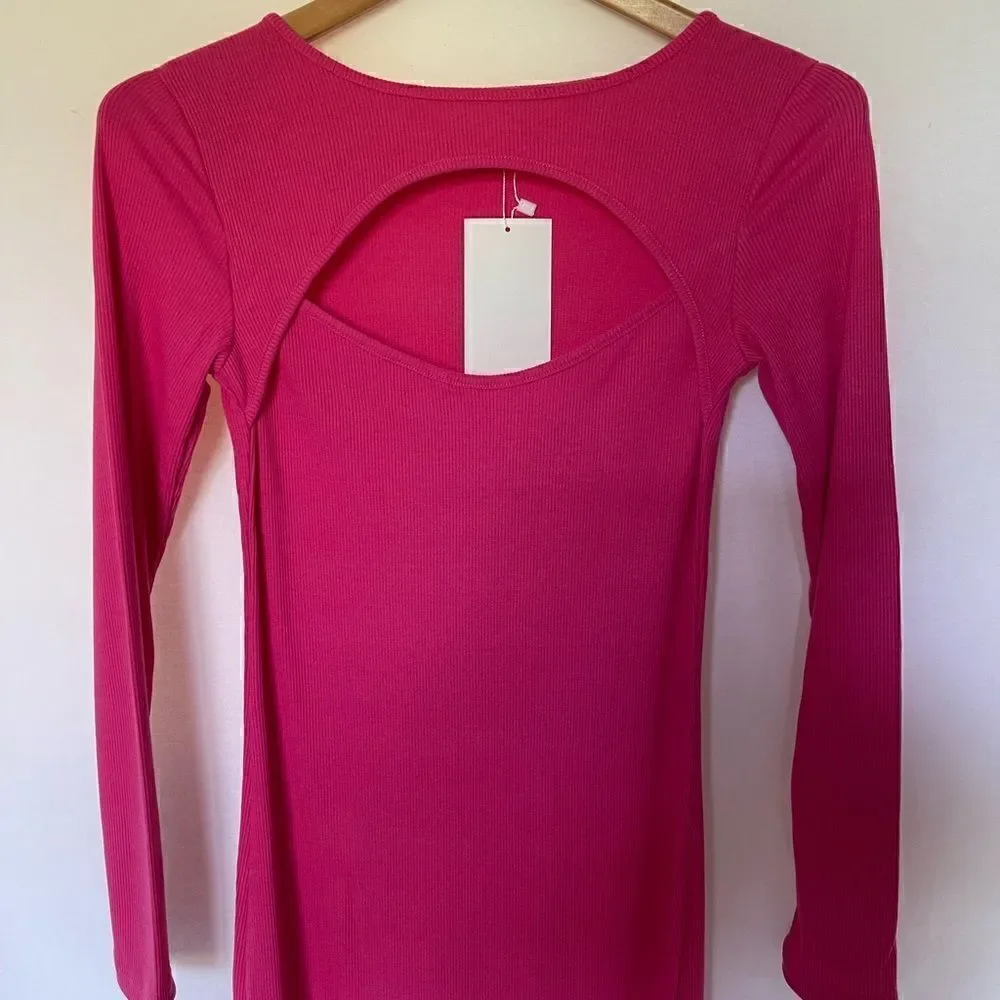 Pink Cut out Bodycon midi dress
